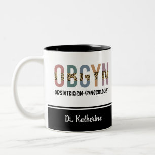 Tasse 2 Couleurs Gynécologue obstétricien OBGYN personnalisé
