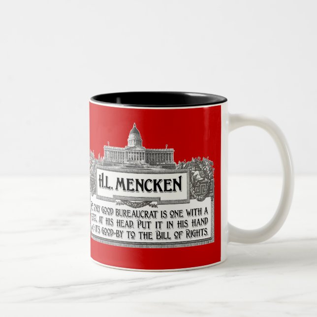 Tasse 2 Couleurs H.L.Mencken sur des bureaucrates (Droit)
