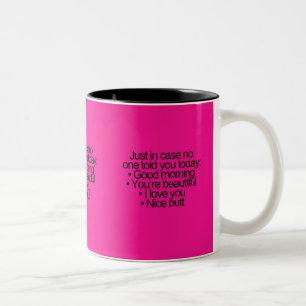 TASSE 2 COULEURS HAHAHAHAHAGOOD MATIN VOUS ÊTES BEAU AMOUR VOUS