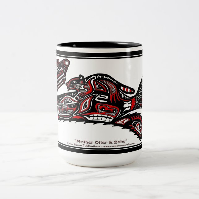 Tasse 2 Couleurs "HAIDA SPIRIT MUG" Otter Art de style amérindien (Centre)