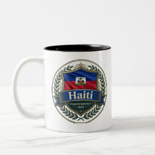 Tasse 2 Couleurs Haiti Crest du patrimoine Fierté des Caraïbes