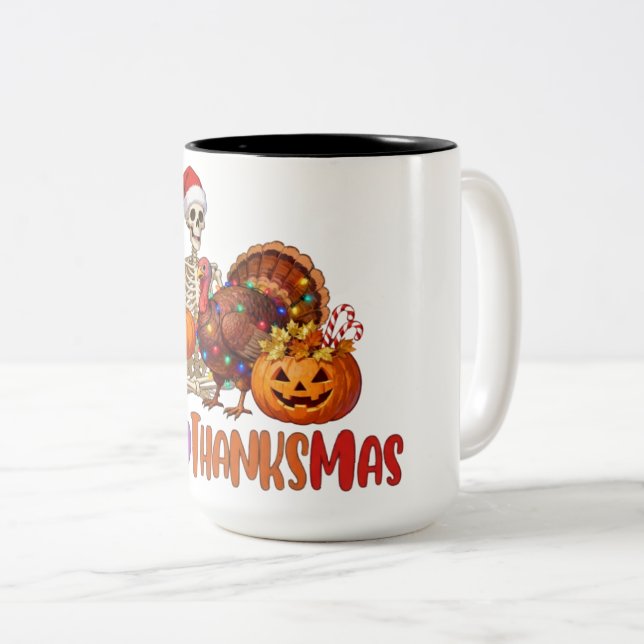 Tasse 2 Couleurs Hallothanksmas T-Shirt Baby Bodysuit (Devant droit)