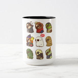 Tasse 2 Couleurs Halloween Carlin Horreur Costumes Idées cadeaux
