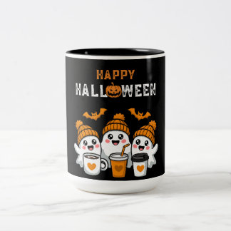 Tasse 2 Couleurs Halloween Citrouille fantôme