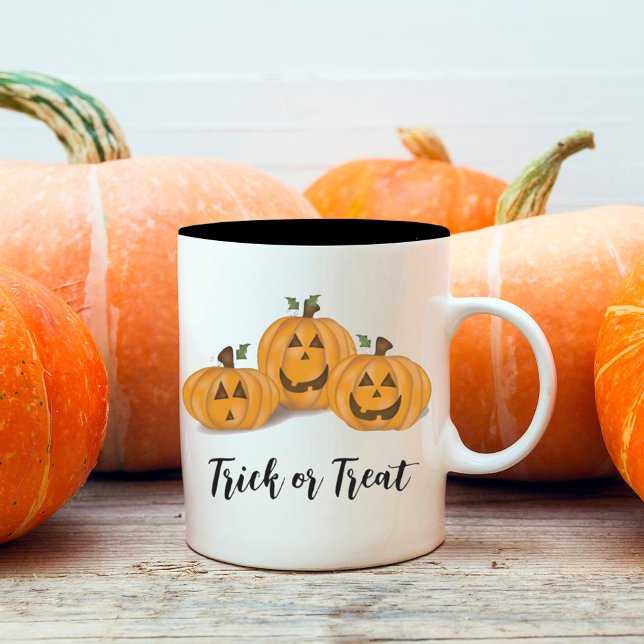 Tasse 2 Couleurs Halloween Citrouille mignonne Jack O-lanterns drôl (Créateur téléchargé)