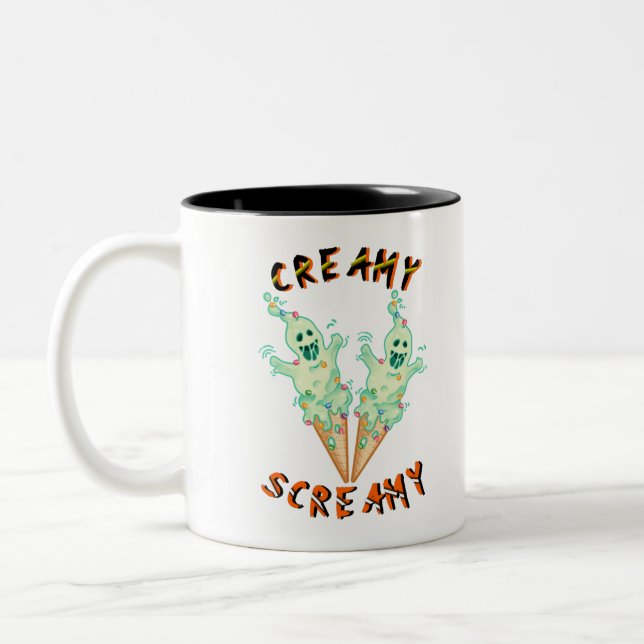 Tasse 2 Couleurs Halloween crémeux cramoisi Halloween Scary Boo Hit (Gauche)