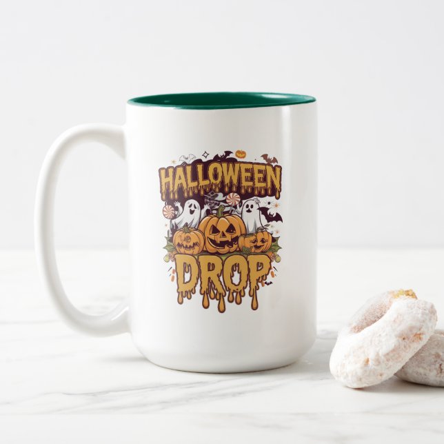 Tasse 2 Couleurs Halloween Drop (Avec donut)