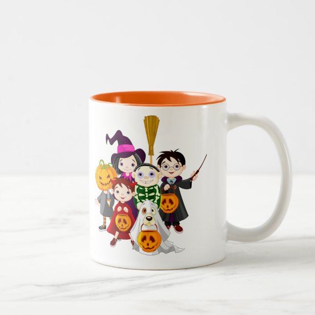 Tasse 2 Couleurs Halloween enfants ruiner ou traiter (Droit)