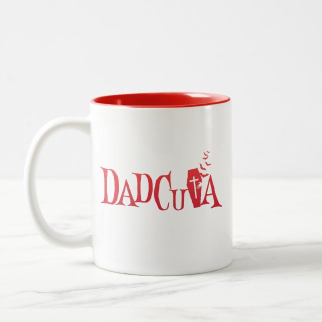 Tasse 2 Couleurs Halloween Famille Correspondant Papa Dadcula Dracu (Gauche)