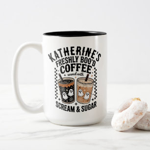 Tasse 2 Couleurs Halloween Ghost Freshly Boo'd Café Custom