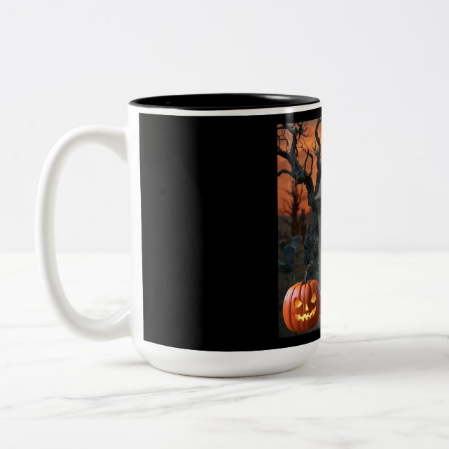 Tasse 2 Couleurs "Halloween gravestone humour "Rust T Gates" (Gauche)