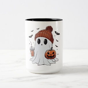 Tasse 2 Couleurs Halloween mignonne Fantôme Chemise Chute Citrouill
