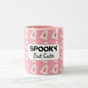 Tasse 2 Couleurs Halloween rose moderne Éffrayant mais café mignon