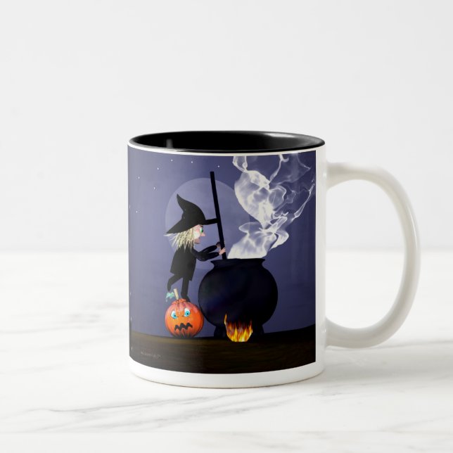 Tasse 2 Couleurs Halloween Witch et Cauldron (Droit)