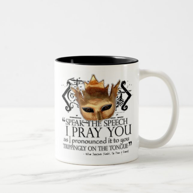 Tasse 2 Couleurs Hamlet "parlent le discours… " (Droit)
