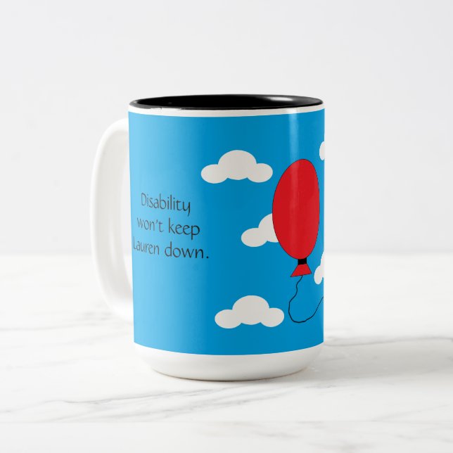 Tasse 2 Couleurs Handicap et confiance : bleu (Devant gauche)