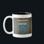 Tasse 2 Couleurs hanoukka noir heureux<br><div class="desc">"hanoukka heureuse noire",  "hanoukka menorah",  "hanoukka heureuse",  channuka,  channukah,  chanoukah,  chanoukka,  hannuka,  hannukah,  Hanoukka, </div>