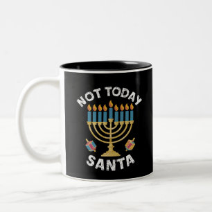 Tasse 2 Couleurs Hanukkah Pas aujourd'hui Père Noël juif Chanukah