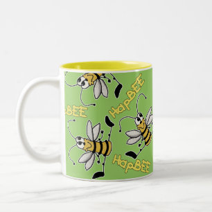 Tasse 2 Couleurs HapBEE Bee Collage Anniversaire