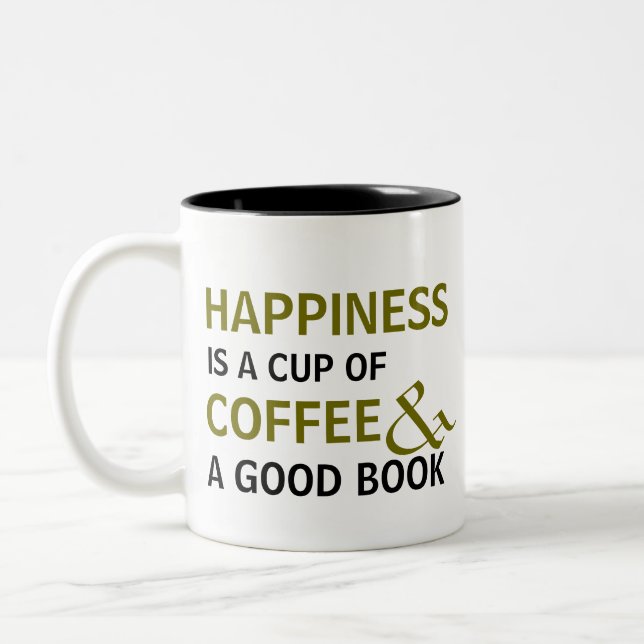 Tasse 2 Couleurs Happiness est une Coupe de Café & Bon Livre Novelt (Gauche)