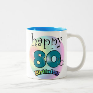 Tasse 2 Couleurs Happy 80th Birthday