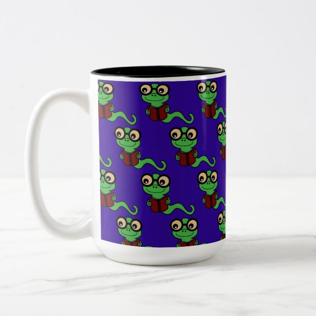 Tasse 2 Couleurs Happy Bookworm Purple (Gauche)