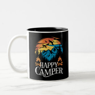 Tasse 2 Couleurs Happy Camper Retro Vintage Matching Camping Crew