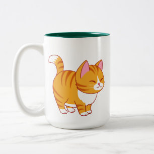 Tasse 2 Couleurs Happy Cat Orange Tabby