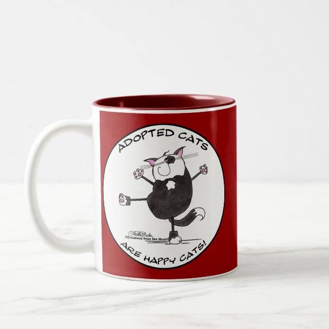 Tasse 2 Couleurs Happy Dance Cat (Gauche)
