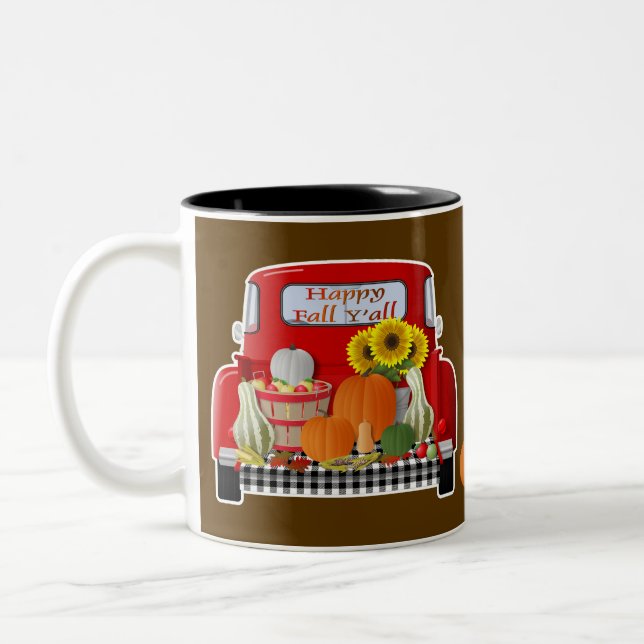 Tasse 2 Couleurs Happy Fall Y'all Little Red Truck (Gauche)