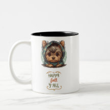 Happy Fall Y'all Yorkshire Terrier Sweat - shirt à