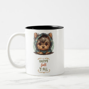 Tasse 2 Couleurs Happy Fall Y'all Yorkshire Terrier Sweat - shirt à