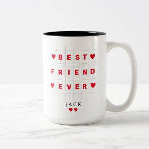 Tasse 2 Couleurs Happy Friendship Day BEST FRIEND EVER RED HEART