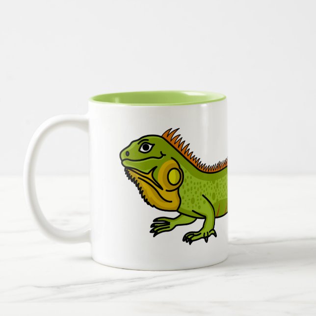 Tasse 2 Couleurs Happy green iguana cartoon (Gauche)
