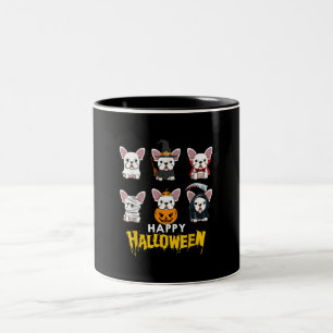 Tasse 2 Couleurs Happy Halloween Funny Chiens Costume mignon Bulldo