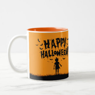 Tasse 2 Couleurs Happy Halloween:Mug with Mysterious Silhouette