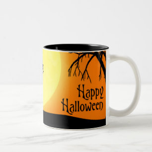 Tasse 2 Couleurs Happy Halloween Silhouette paysage