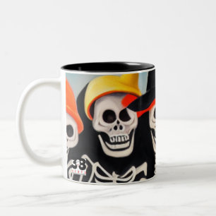 Tasse 2 Couleurs Happy Halloween Skeletons