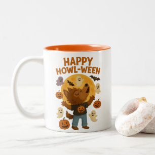 Tasse 2 Couleurs Happy Howl-ween loup-garou mou Halloween