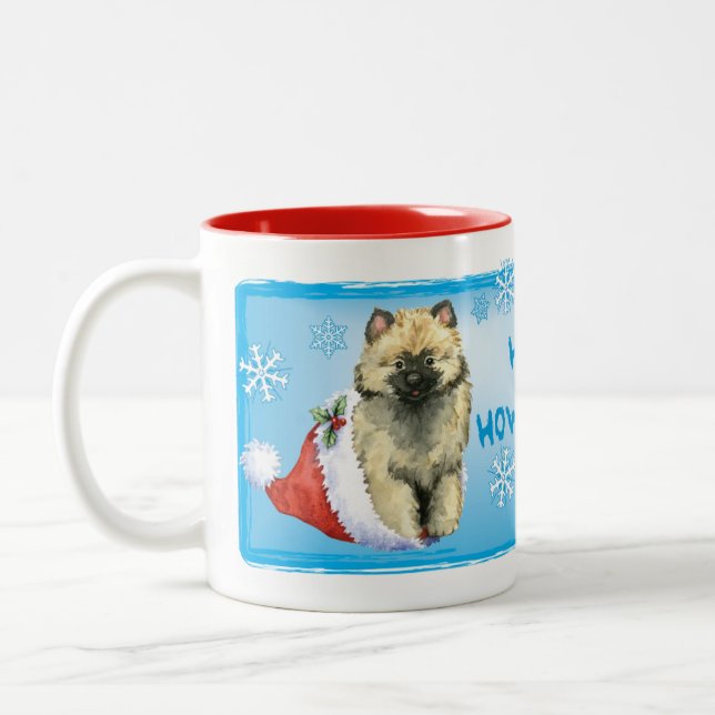 Tasse 2 Couleurs Happy Howliday Keeshond (Gauche)