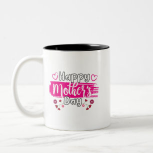 Tasse 2 Couleurs Happy Mother's Day 2025 Tshirt pour Femmes Maman G