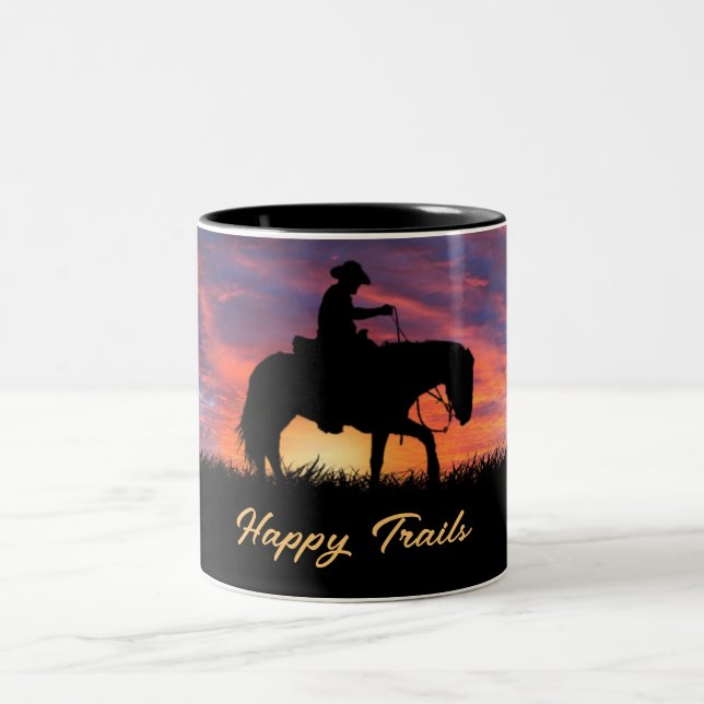 TASSE 2 COULEURS HAPPY TRAILS COWBOY (Centre)