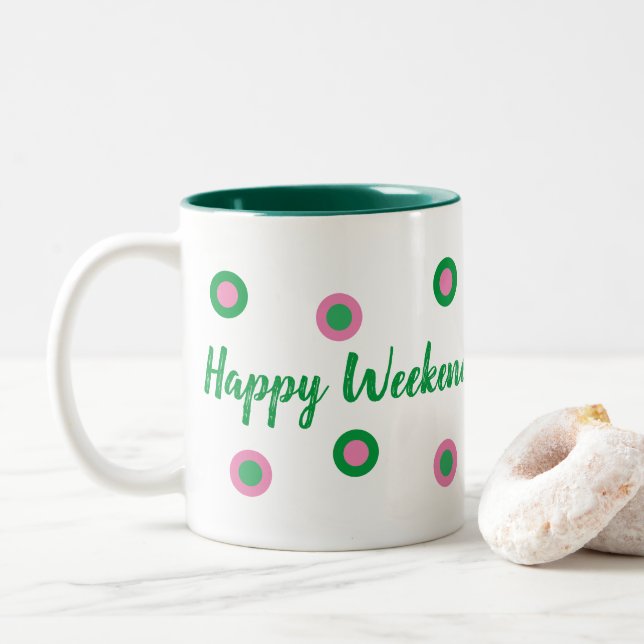 Tasse 2 Couleurs Happy Weekend (Avec donut)