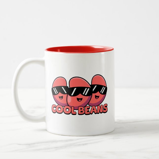 Tasse 2 Couleurs Haricots cool ! Cute Kidney Bean Pun (Gauche)
