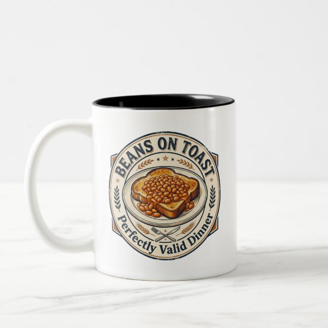 Tasse 2 Couleurs Haricots sur Toast Repas Valide (Gauche)