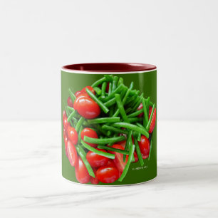 Tasse 2 Couleurs Haricots verts et tomates