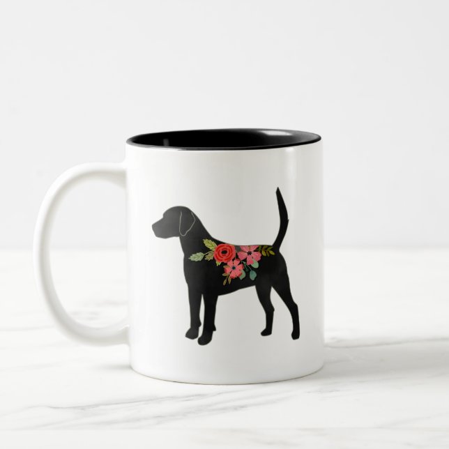 Tasse 2 Couleurs Harrier ou chien Beagle race Boho Silhouette (Gauche)