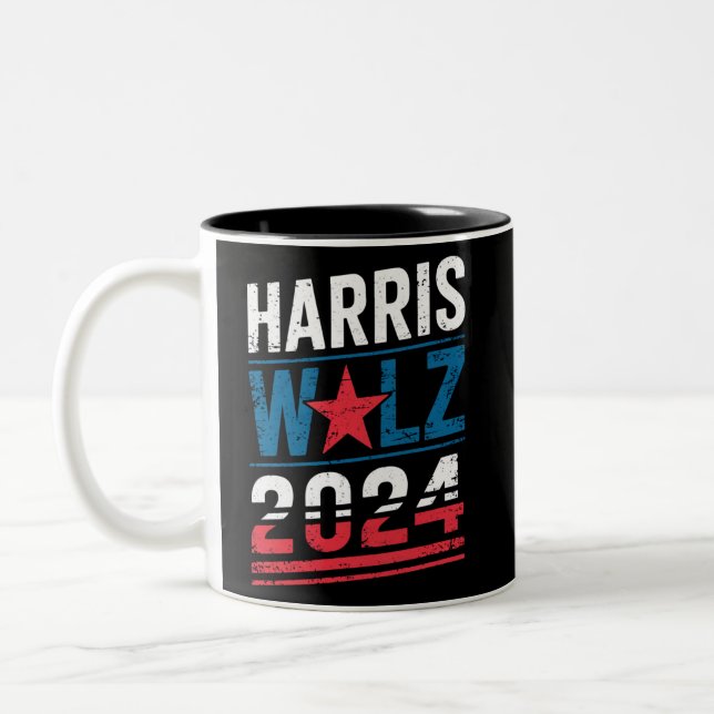 Tasse 2 Couleurs Harris Waltz 2024 Election Kamala Harris Tim Waltz (Gauche)