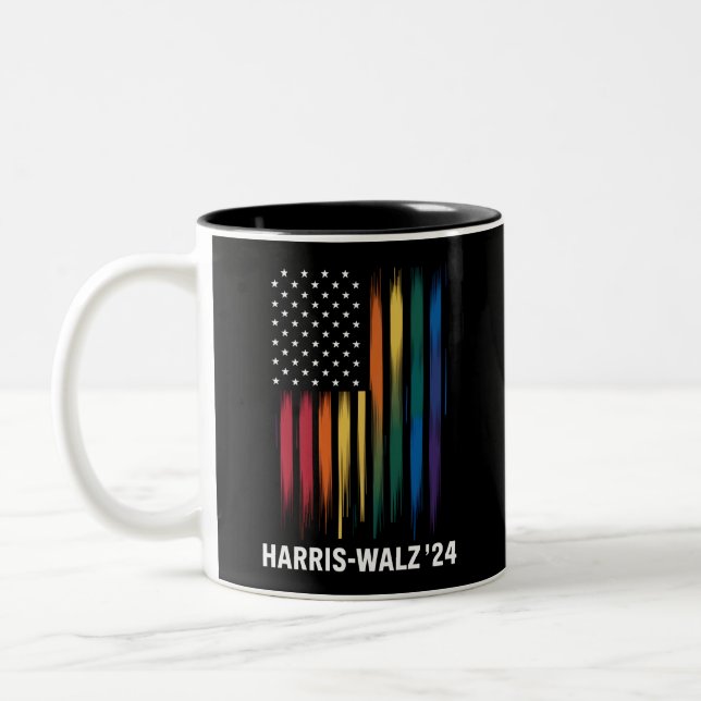 Tasse 2 Couleurs Harris Walz 2024 Election Kamala Tim Waltz LGBT (Gauche)