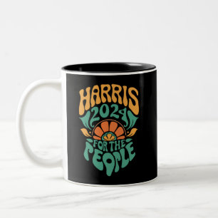 Tasse 2 Couleurs Harris Walz 2024 Élection Présidente Kamala Harris